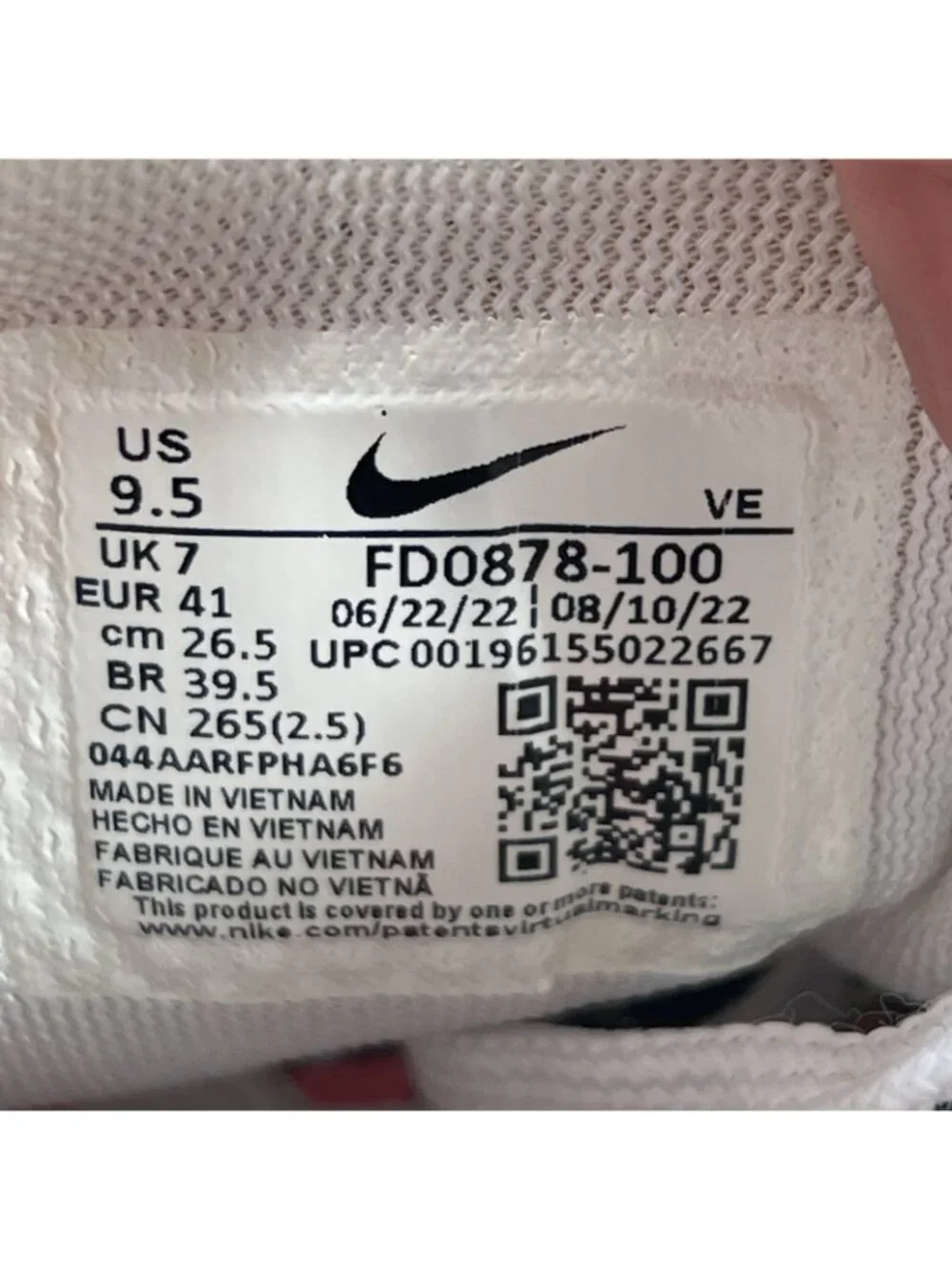 Nike Air Zoom Pegasus 39 'Confetti' FD0878-100 Women’s Size 9.5 Running Shoes